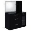 Coaster Fine Furniture 930219 Flora - 2-Drawer Vanity Set With LED Mirror - Black High Gloss