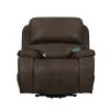 New Classic U093-PLR-BRN Brookings - Power Lift Recliner With Heat & Massage - Brown