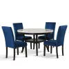 New Classic 41-400-BLD4C New Classic 41-400-BLD4C Celeste - Round Dining Table With 4 Chairs - Black / Blue