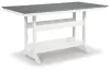 Ashley Furniture P210-642 Transville - RECT COUNTER TABLE W/Umb OPT - Gray / White