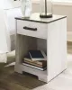 Ashley Furniture EB4121-191 Shawburn - One Drawer Night Stand - Whitewash / Charcoal Gray