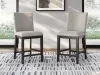 Ashley Furniture D618-124 Neymorton - Upholstered Barstool (Set of 2) - Dark Grayish Brown