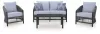 Ashley Furniture PCP391-080 Bridges Beach - Loveseat, Lounge Chairs, Table Set (Set of 4) - Gray
