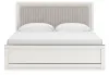 Ashley Furniture PCB3381B8 Ashley Furniture PCB3381B8 Zuraleus - King Upholstered Panel Platform Bed With Roll Slats - White