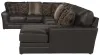Jackson Furniture Industries 4378/62/76/30-09 Jackson Furniture Industries 4378/62/76/30-09 Denali - 3 Piece Italian Leather Match Sectional With RSF Chaise And 12 Included Accent Pillows - Chocolate