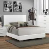 CoasterEssence 203501KE Felicity - Wood Eastern King Panel Bed - White High Gloss