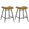Coaster Fine Furniture 109248 Bayu - Leather Upholstered Counter Stool (Set of 2) - Camel