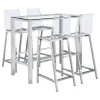 Coaster Fine Furniture 104873-S5 Tolbert - 5 Piece Bar Set With Acrylic Chairs - Clear And Chrome