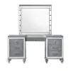 New Classic 02-9698S-VM Valentino - Vanity Table & Mirror - Silver