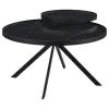 Coaster Fine Furniture 706268 Briggs - Round Marble Printed Glass Top Coffee Table - Black