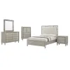 New Classic 00-B1248-35C New Classic 00-B1248-35C Lennox - 5/0 Queen 5 Piece Bedroom Set (Bed, Dresser, Mirror, Chest, Nightstand) - Gray / Silver