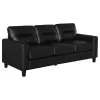 Coaster Fine Furniture 504664 Scotland - Faux Leather Upholstered Track Arm Sofa - Black