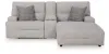 Ashley Furniture 93605/58/57/97/82 Acklen Place - 4 Pc. - 3-Piece Power Reclining Sectional Sofa With Raf Chaise, Wide Seat Power Recliner - Pewter