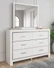 Ashley Furniture B2640/31/36/69/56/97/92(2) Ashley Furniture B2640/31/36/69/56/97/92(2) Altyra - 7 Pc. - Dresser, Mirror, King Panel Bookcase Bed, 2 Nightstands - White