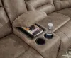 Ashley Furniture 83106S1C Ravenel - 3-Piece Power Reclining Sectional With Laf Power Reclining Loveseat With Console - Faux Leather - Fossil