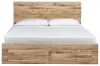 Ashley Furniture B1050B4 Ashley Furniture B1050B4 Hyanna - Queen Panel Bed With Footboard Storage - Tan