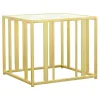 CoasterEssence 723607 Adri - Rectangular Glass Top Side End Table - Matte Brass