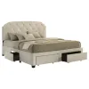Coaster Fine Furniture 316011KE Marianna - 4-Drawer Upholstered Eastern King Storage Bed - Cream