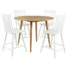 Coaster Fine Furniture 122508-S5W Andrews - 5 Piece Round Counter Dining Set - Light Ash And White