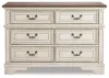 Ashley Furniture B743-21 Ashley Furniture B743-21 Realyn - Dresser - 6-drawer - White / Brown / Beige