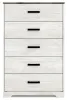 Ashley Furniture EB4121-245 Shawburn - Five Drawer Chest - Vinyl-Wrapped - White / Black / Gray