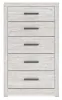 Ashley Furniture B3788-46 Cayboni - Five Drawer Chest - Whitewash