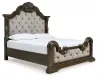 Ashley Furniture B947/31/36/58/56/97/93(2) Ashley Furniture B947/31/36/58/56/97/93(2) Maylee - 7 Pc. - Dresser, Mirror, King Upholstered Bed, 2 Nightstands - Dark Brown