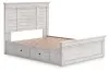 Ashley Furniture PCB1171B7 Makidern - Queen Panel Storage Bed With 2 Under Bed Storage Units - Whitewash