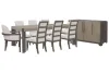 Pulaski Furniture P402240-KIT106 Pulaski Furniture P402240-KIT106 Anderson Park - Leg Dining Table With 6 Upholstered Side Chairs, 2 Host Chairs And Sideboard - Moose Trail / Frontier Brown