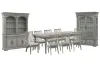Pulaski Furniture P091240-KIT44 Pulaski Furniture P091240-KIT44 Madison Ridge - Extendable Leg Dining Table With 6 Side Chairs, 2 Arm Chairs, Server, Hutch And China - Bluff Gray