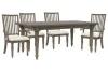 Pulaski Furniture P413240-KIT28 Pulaski Furniture P413240-KIT28 Madison Ridge - Extendable Leg Dining Table With 2 Side Chairs And 2 Arm Chairs - Natural Bark
