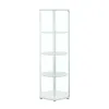 CoasterEveryday 950001 Zahavah - 4-Shelf Hexagonal Clear Glass Curio Cabinet - White
