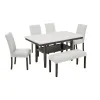 New Classic 40-D422-D4CB New Classic 40-D422-D4CB Carissa - Rectangle Dining Table With 4 Chairs & 1 Bench - White