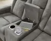 Ashley Furniture 2200418 Next-Gen Durapella - Power Reclining Loveseat with Console/Adj Headrest - Slate