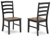 Ashley Furniture D634-01 Wildenauer - Dining Room Side Chair (Set of 2) - Brown / Black