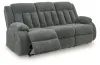 Ashley Furniture PC2140599 Observation - Reclining Power Sofa With Drop Down Table - Steel