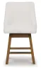 Ashley Furniture D974-324 Cabalynn - Upholstered Swivel Barstool (Set of 2) - Oatmeal / Light Brown