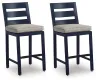 Ashley Furniture PCP587-124 East Beach - Barstool (Set of 2) - Blue