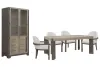 Pulaski Furniture P402240-KIT15 Pulaski Furniture P402240-KIT15 Anderson Park - Leg Dining Table With 4 Upholstered Host Chairs And China Cabinet - Moose Trail / Frontier Brown