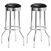 CoasterEveryday 2408 Retro - Upholstered Metal Swivel Bar Stool (Set of 2) - Black