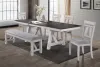 New Classic 40-1903-D4CB New Classic 40-1903-D4CB Maisie - Dining Table & 4 Chairs & Bench - White / Dark Brown
