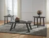 Ashley Furniture T351-13 Noorbrook - Occasional Table Set (Set of 3) - Black / Pewter