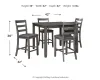 Ashley Furniture D383-223 Bridson - Square Counter TBL Set (Set of 5) - Gray