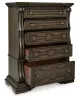 Ashley Furniture B947-46 Maylee - Five Drawer Chest - Dark Brown