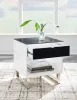 Ashley Furniture T756-3 Gardoni - Rectangular End Table - White / Black