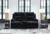 Ashley Furniture PC4280596 Rhine Falls - Double Reclining Power Loveseat With Console - Onyx