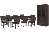Pulaski Furniture P419240-KIT26 Pulaski Furniture P419240-KIT26 Modern Mosaic - Leg Dining Table With 6 Side Chairs, 2 Arm Chairs And China Cabinet - Brown