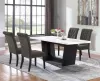 CoasterElevations 115511-S5BV Sherry - 5 Piece Rectangular Marble Top Dining Table Set - Brown