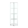 CoasterEveryday 950001 Zahavah - 4-Shelf Hexagonal Clear Glass Curio Cabinet - White