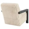Coaster Fine Furniture 907533 Fitzroy - Faux Fur Upholstered Chair Solid Wood Arms - Latte